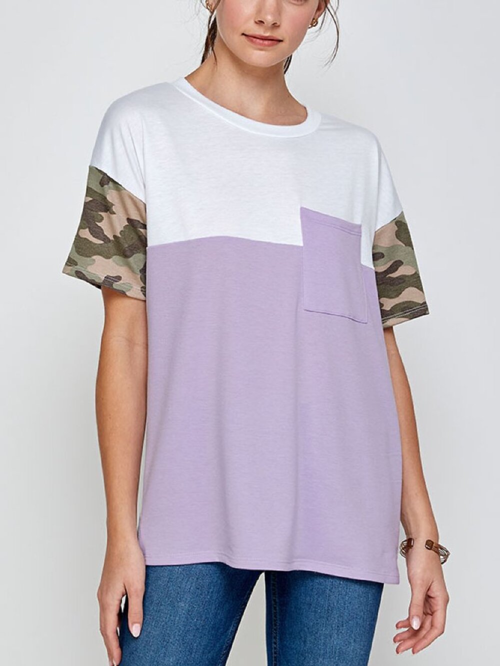 Plus Size Lavender Camo Top